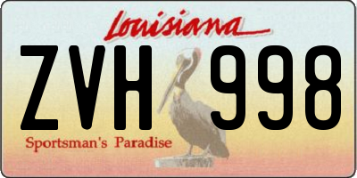 LA license plate ZVH998