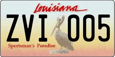 LA license plate ZVI005