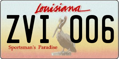 LA license plate ZVI006