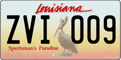 LA license plate ZVI009