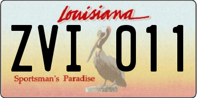 LA license plate ZVI011