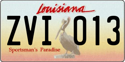 LA license plate ZVI013