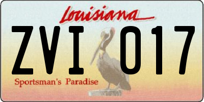LA license plate ZVI017