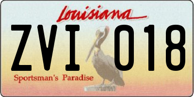 LA license plate ZVI018