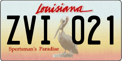 LA license plate ZVI021