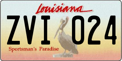 LA license plate ZVI024