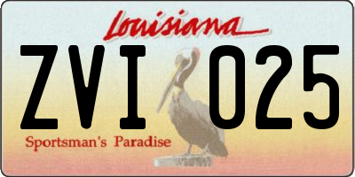LA license plate ZVI025
