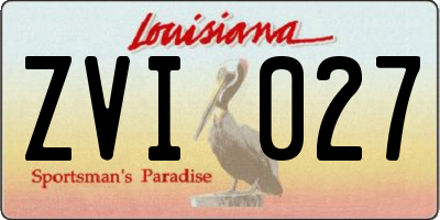 LA license plate ZVI027