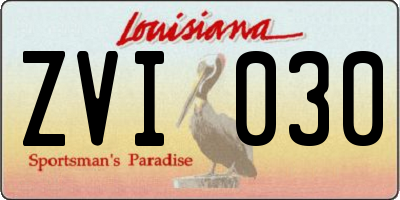 LA license plate ZVI030