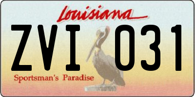 LA license plate ZVI031