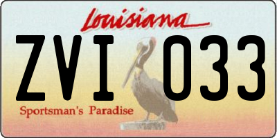 LA license plate ZVI033