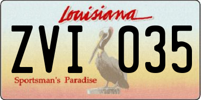 LA license plate ZVI035