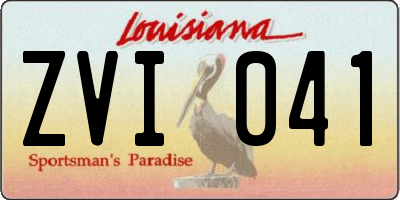 LA license plate ZVI041