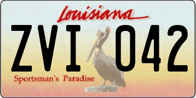 LA license plate ZVI042