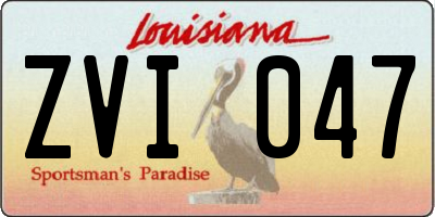 LA license plate ZVI047
