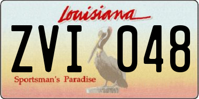 LA license plate ZVI048