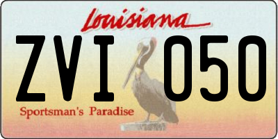 LA license plate ZVI050