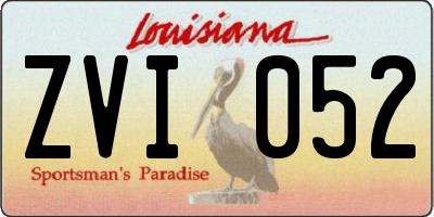 LA license plate ZVI052
