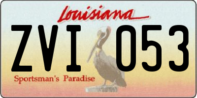 LA license plate ZVI053