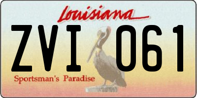 LA license plate ZVI061