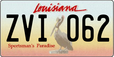 LA license plate ZVI062