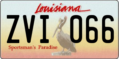 LA license plate ZVI066
