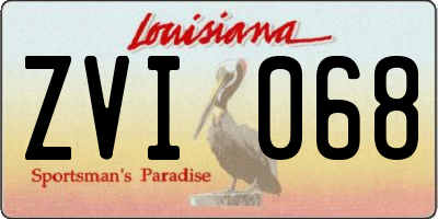 LA license plate ZVI068