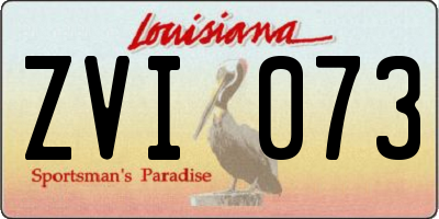 LA license plate ZVI073