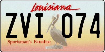 LA license plate ZVI074