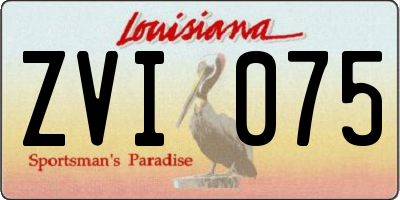 LA license plate ZVI075