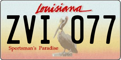 LA license plate ZVI077