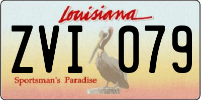 LA license plate ZVI079