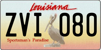 LA license plate ZVI080