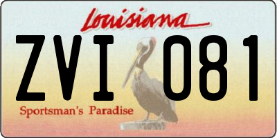 LA license plate ZVI081