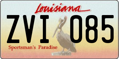 LA license plate ZVI085