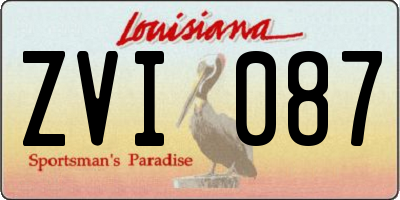 LA license plate ZVI087