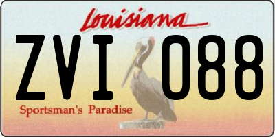 LA license plate ZVI088