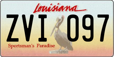 LA license plate ZVI097