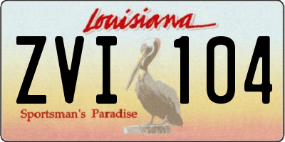 LA license plate ZVI104