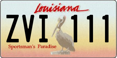 LA license plate ZVI111