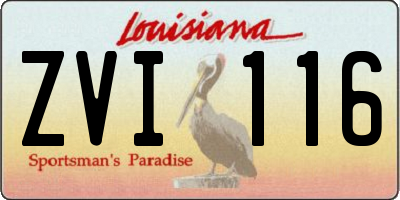 LA license plate ZVI116