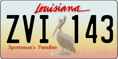 LA license plate ZVI143