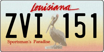 LA license plate ZVI151