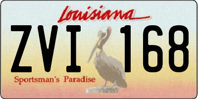 LA license plate ZVI168