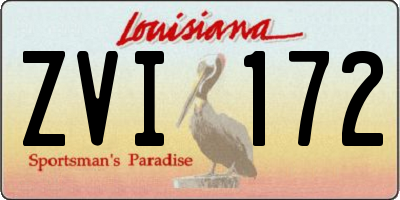 LA license plate ZVI172