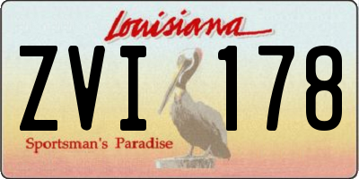 LA license plate ZVI178