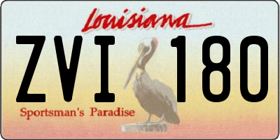 LA license plate ZVI180