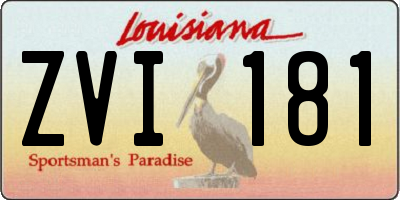 LA license plate ZVI181