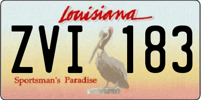 LA license plate ZVI183