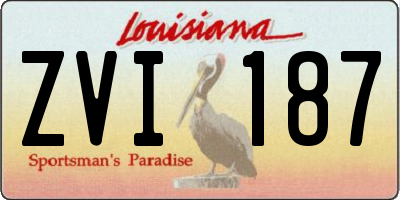 LA license plate ZVI187